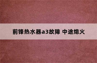 前锋热水器a3故障 中途熄火